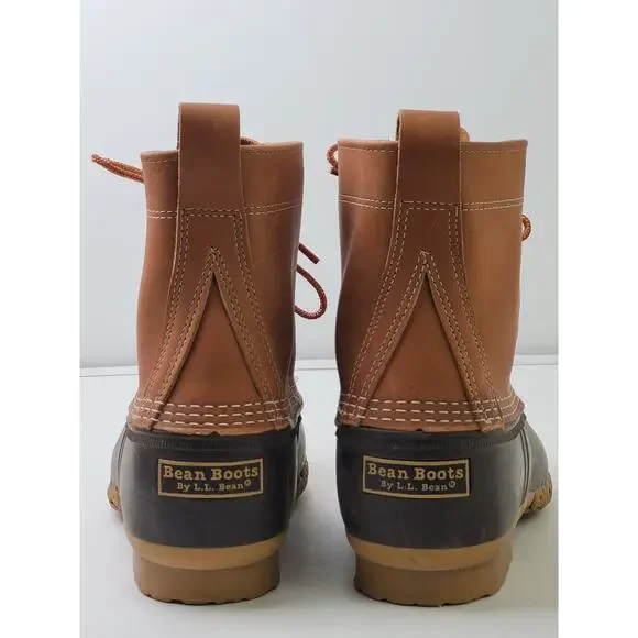 L.L.Bean Brown Leather & Rubber Duck Boots Made in USA Men's Sz 10W - Picture 4 of 8